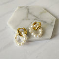 Minimalist Pearl Hoop Earrings "Effortless Everyday Look"